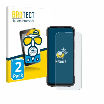 Vorderseite einer Produktverpackung mit dem Markenlogo BROTECT. Daneben ist das Gerät Doogee Blade 10 Power mit dem zugehörige