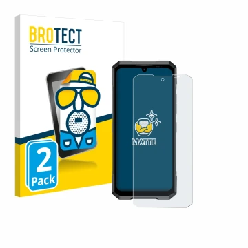 Vorderseite einer Produktverpackung mit dem Markenlogo BROTECT. Daneben ist das Gerät Doogee Blade GT mit dem zugehörigen Disp