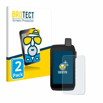 Vorderseite einer Produktverpackung mit dem Markenlogo BROTECT. Daneben ist das Gerät Garmin Montana 710i mit dem zugehörigen 