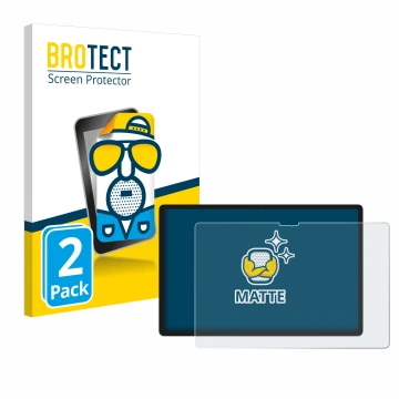 Vorderseite einer Produktverpackung mit dem Markenlogo BROTECT. Daneben ist das Gerät Lenovo Yoga Tab 2025 mit dem zugehörigen