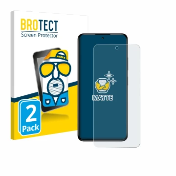 Vorderseite einer Produktverpackung mit dem Markenlogo BROTECT. Daneben ist das Gerät myPhone N23 Plus mit dem zugehörigen Dis