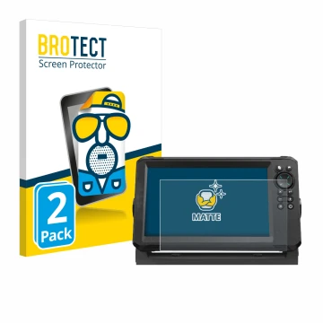 Vorderseite einer Produktverpackung mit dem Markenlogo BROTECT. Daneben ist das Gerät Lowrance Eagle 9 mit dem zugehörigen Dis