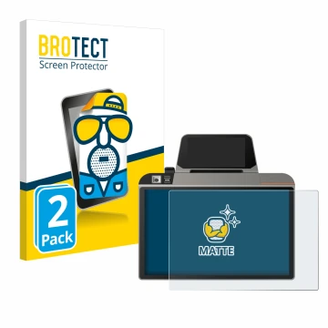 Vorderseite einer Produktverpackung mit dem Markenlogo BROTECT. Daneben ist das Gerät Sunmi D3 Mini mit dem zugehörigen Displa