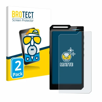 Vorderseite einer Produktverpackung mit dem Markenlogo BROTECT. Daneben ist das Gerät Hiby R4 mit dem zugehörigen Displayschut