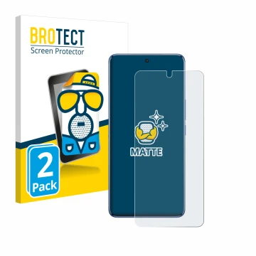 Vorderseite einer Produktverpackung mit dem Markenlogo BROTECT. Daneben ist das Gerät Vivo V50 mit dem zugehörigen Displayschu