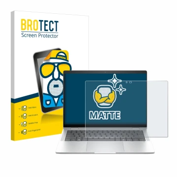 Vorderseite einer Produktverpackung mit dem Markenlogo BROTECT. Daneben ist das Gerät HP EliteBook X Flip G1i 14