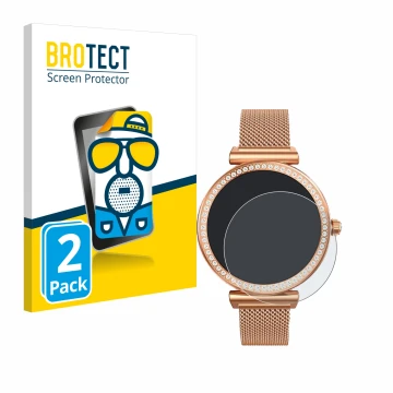 Vorderseite einer Produktverpackung mit dem Markenlogo BROTECT. Daneben ist das Gerät NONGAMX Smartwatch 1.27