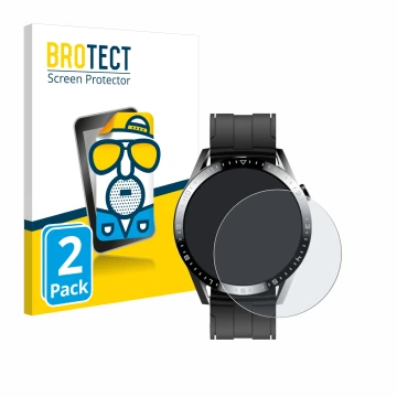 Vorderseite einer Produktverpackung mit dem Markenlogo BROTECT. Daneben ist das Gerät Tracer Smartwatch SM9 mit dem zugehörige