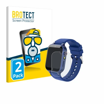 Vorderseite einer Produktverpackung mit dem Markenlogo BROTECT. Daneben ist das Gerät Ruopoem Kids Smartwatch 1.54