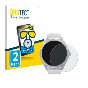 Vorderseite einer Produktverpackung mit dem Markenlogo BROTECT. Daneben ist das Gerät Hama Smartwatch 5010 mit dem zugehörigen