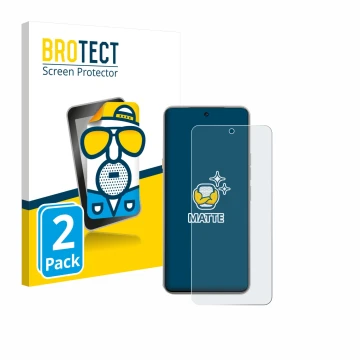 Vorderseite einer Produktverpackung mit dem Markenlogo BROTECT. Daneben ist das Gerät Tecno Camon 40 Premier mit dem zugehörig