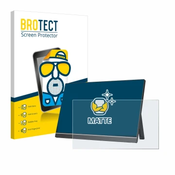 Vorderseite einer Produktverpackung mit dem Markenlogo BROTECT. Daneben ist das Gerät Arzopa Z1RC 16