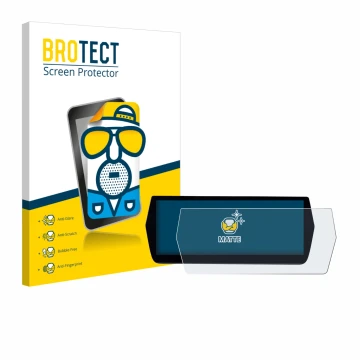 Vorderseite einer Produktverpackung mit dem Markenlogo BROTECT. Daneben ist das Gerät MG ZS Hybrid+ mit dem zugehörigen Displa