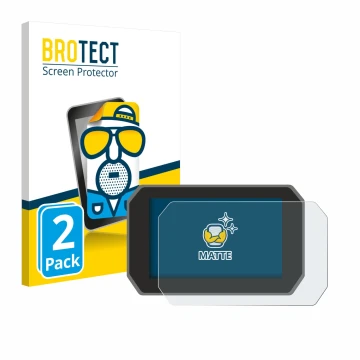 Vorderseite einer Produktverpackung mit dem Markenlogo BROTECT. Daneben ist das Gerät Yamaha Tracer 9 GT+ 2025 mit dem zugehör