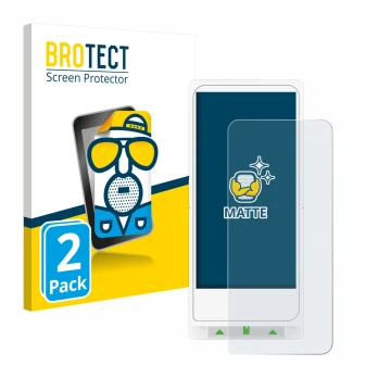 Vorderseite einer Produktverpackung mit dem Markenlogo BROTECT. Daneben ist das Gerät Clover Flex mit dem zugehörigen Displays