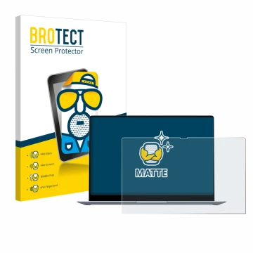 Vorderseite einer Produktverpackung mit dem Markenlogo BROTECT. Daneben ist das Gerät Samsung Galaxy Book4 15.6