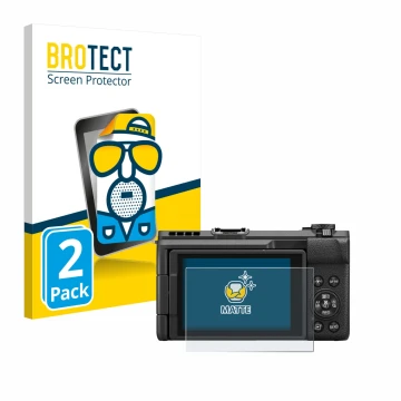 Vorderseite einer Produktverpackung mit dem Markenlogo BROTECT. Daneben ist das Gerät Canon PowerShot V1 mit dem zugehörigen D