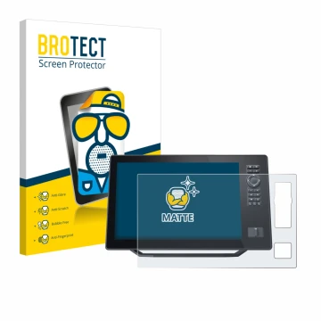 Vorderseite einer Produktverpackung mit dem Markenlogo BROTECT. Daneben ist das Gerät Humminbird Xplore 12 mit dem zugehörigen