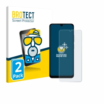 Vorderseite einer Produktverpackung mit dem Markenlogo BROTECT. Daneben ist das Gerät Xiaomi Redmi A5 mit dem zugehörigen Disp
