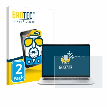 Vorderseite einer Produktverpackung mit dem Markenlogo BROTECT. Daneben ist das Gerät Dell Pro 13 Plus 2-in-1 mit dem zugehöri