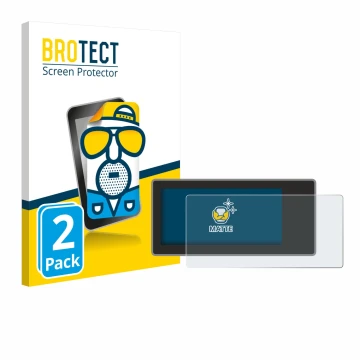 Vorderseite einer Produktverpackung mit dem Markenlogo BROTECT. Daneben ist das Gerät Acta Berg Radio mit dem zugehörigen Disp