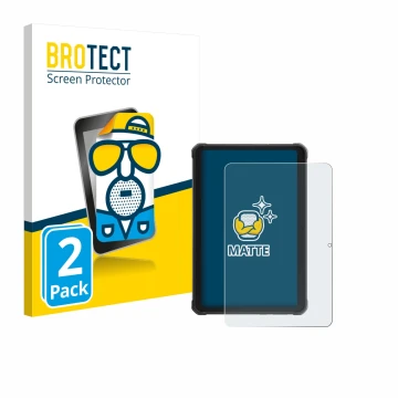 Vorderseite einer Produktverpackung mit dem Markenlogo BROTECT. Daneben ist das Gerät Hotwav R10 Pro mit dem zugehörigen Displ
