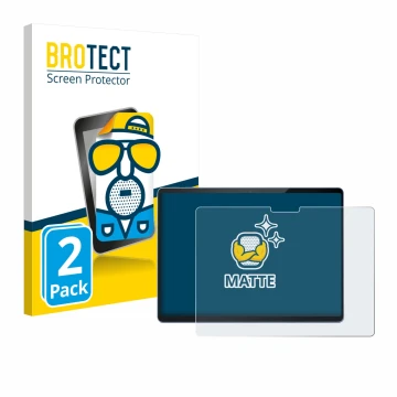 Vorderseite einer Produktverpackung mit dem Markenlogo BROTECT. Daneben ist das Gerät Microsoft Surface Pro 13 mit dem zugehör