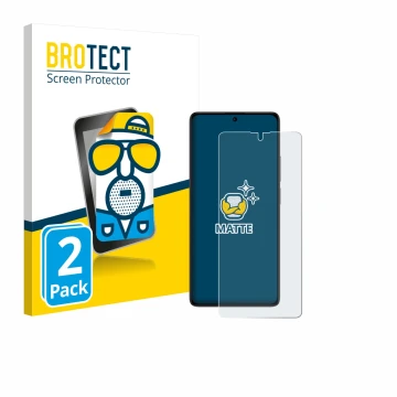 Vorderseite einer Produktverpackung mit dem Markenlogo BROTECT. Daneben ist das Gerät Xiaomi Poco M6 Pro 4G mit dem zugehörige