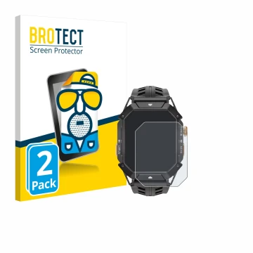Vorderseite einer Produktverpackung mit dem Markenlogo BROTECT. Daneben ist das Gerät Oukitel BT80 mit dem zugehörigen Display
