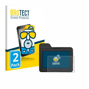 Vorderseite einer Produktverpackung mit dem Markenlogo BROTECT. Daneben ist das Gerät Naviter Omni mit dem zugehörigen Display
