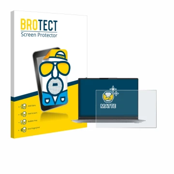 Vorderseite einer Produktverpackung mit dem Markenlogo BROTECT. Daneben ist das Gerät Lenovo ThinkBook 14 Gen 4+ mit dem zugeh