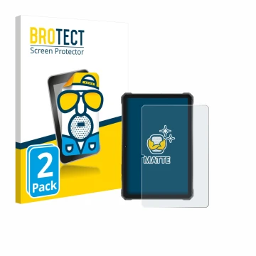 Vorderseite einer Produktverpackung mit dem Markenlogo BROTECT. Daneben ist das Gerät Hotwav R9 Plus mit dem zugehörigen Displ