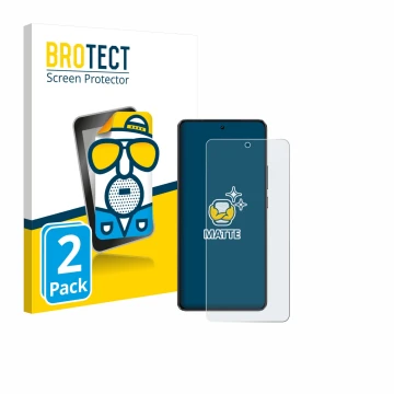 Vorderseite einer Produktverpackung mit dem Markenlogo BROTECT. Daneben ist das Gerät realme GT 7 mit dem zugehörigen Displays