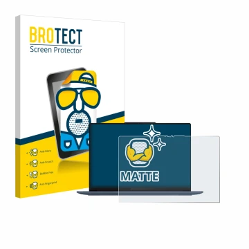 Vorderseite einer Produktverpackung mit dem Markenlogo BROTECT. Daneben ist das Gerät Lenovo Yoga Slim 7 14Q8X9 mit dem zugehö