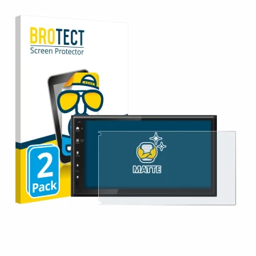 Vorderseite einer Produktverpackung mit dem Markenlogo BROTECT. Daneben ist das Gerät Kenwood DMX6523DABS mit dem zugehörigen 