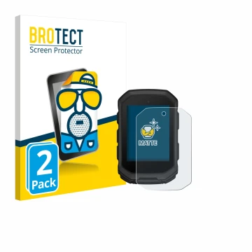 Vorderseite einer Produktverpackung mit dem Markenlogo BROTECT. Daneben ist das Gerät Garmin Edge MTB mit dem zugehörigen Disp