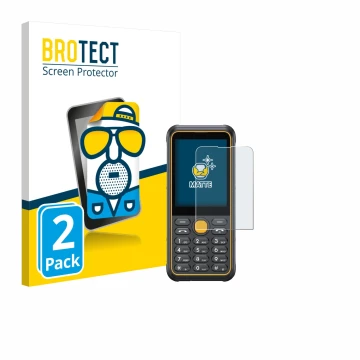 Vorderseite einer Produktverpackung mit dem Markenlogo BROTECT. Daneben ist das Gerät Ulefone Armor Mini 4 mit dem zugehörigen