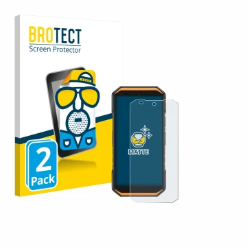 Vorderseite einer Produktverpackung mit dem Markenlogo BROTECT. Daneben ist das Gerät Ulefone Armor X32 Pro mit dem zugehörige