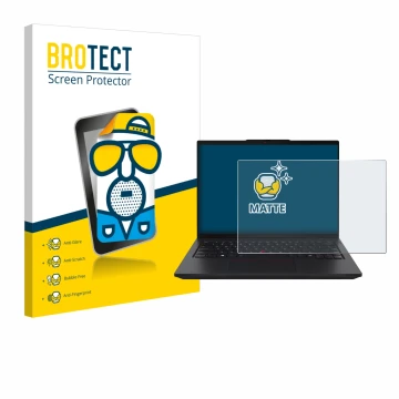 Vorderseite einer Produktverpackung mit dem Markenlogo BROTECT. Daneben ist das Gerät Lenovo ThinkPad L14 Gen 6 mit dem zugehö