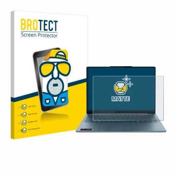 Vorderseite einer Produktverpackung mit dem Markenlogo BROTECT. Daneben ist das Gerät Lenovo Yoga Slim 7 Gen 10 14