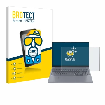 Vorderseite einer Produktverpackung mit dem Markenlogo BROTECT. Daneben ist das Gerät Lenovo ThinkBook 16p Gen 6 mit dem zugeh