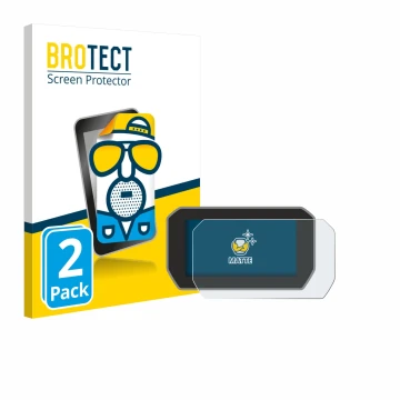 Vorderseite einer Produktverpackung mit dem Markenlogo BROTECT. Daneben ist das Gerät Ducati V4S 2021 Tachoanzeige mit dem zug