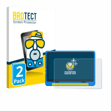 Vorderseite einer Produktverpackung mit dem Markenlogo BROTECT. Daneben ist das Gerät Happybe Kids Tablet 10