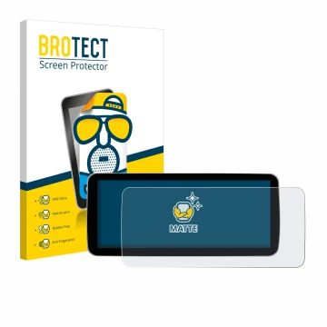 Vorderseite einer Produktverpackung mit dem Markenlogo BROTECT. Daneben ist das Gerät Ninetom Car Radio 12.3