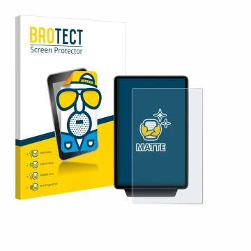 Vorderseite einer Produktverpackung mit dem Markenlogo BROTECT. Daneben ist das Gerät Ford Explorer Electric 2025 mit dem zuge