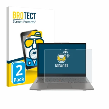 Vorderseite einer Produktverpackung mit dem Markenlogo BROTECT. Daneben ist das Gerät Lenovo ThinkPad L13 2-in-1 Gen 6 mit dem