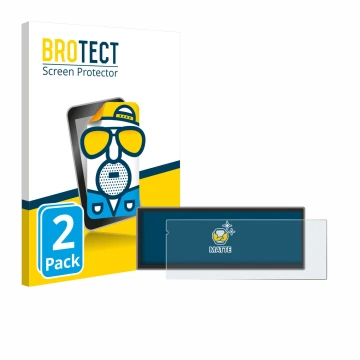 Vorderseite einer Produktverpackung mit dem Markenlogo BROTECT. Daneben ist das Gerät Carpuride Carplay W125A 11.26