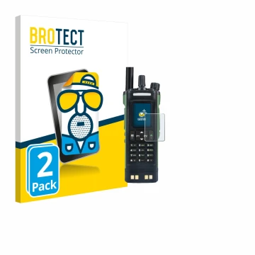 Vorderseite einer Produktverpackung mit dem Markenlogo BROTECT. Daneben ist das Gerät Baofeng DM-32 mit dem zugehörigen Displa