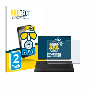 Vorderseite einer Produktverpackung mit dem Markenlogo BROTECT. Daneben ist das Gerät Microsoft Surface Pro Copilot+ 13