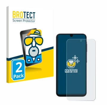 Vorderseite einer Produktverpackung mit dem Markenlogo BROTECT. Daneben ist das Gerät Samsung Galaxy A17 4G mit dem zugehörige